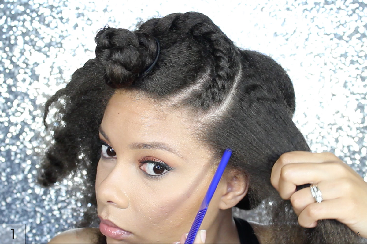 natural hair flat twist updo protective style