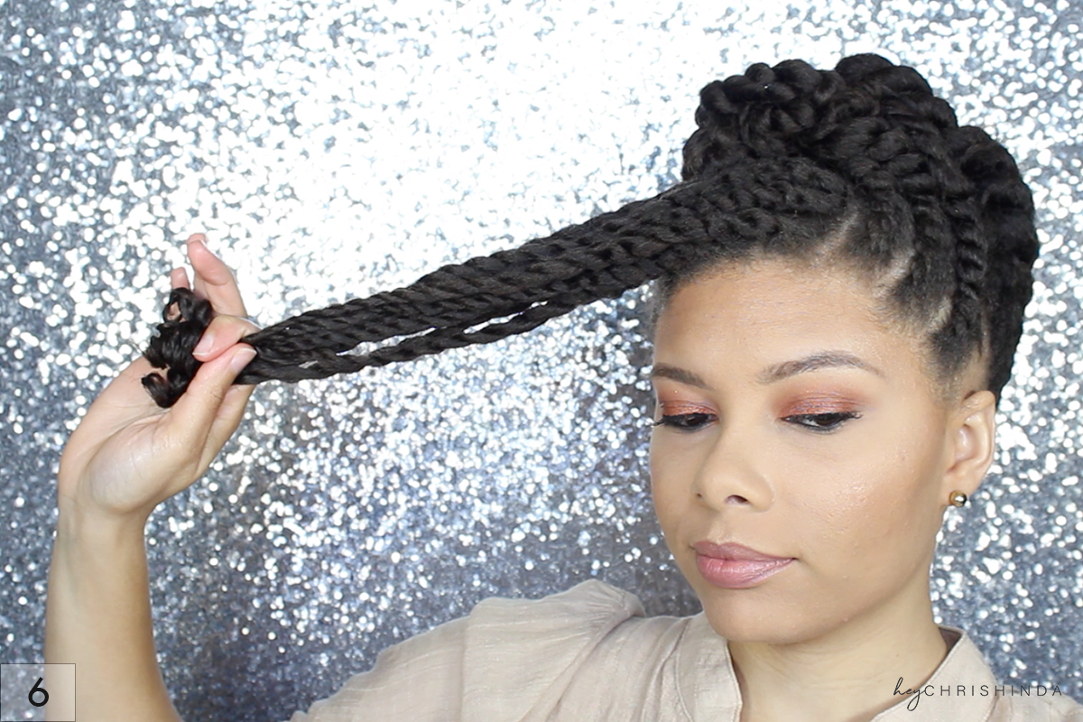 natural hair flat twist updo protective style