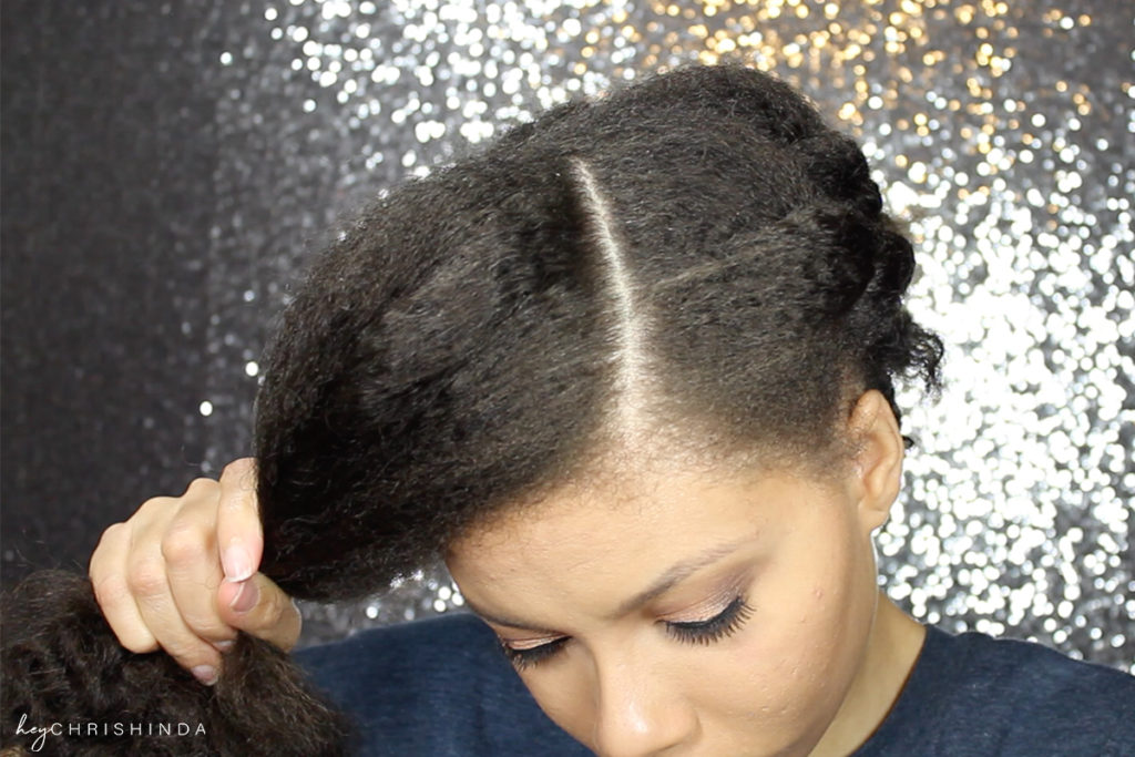 Simple Natural Hair Flat twist Updo (3 Twists and a Bun) | Hey Chrishinda