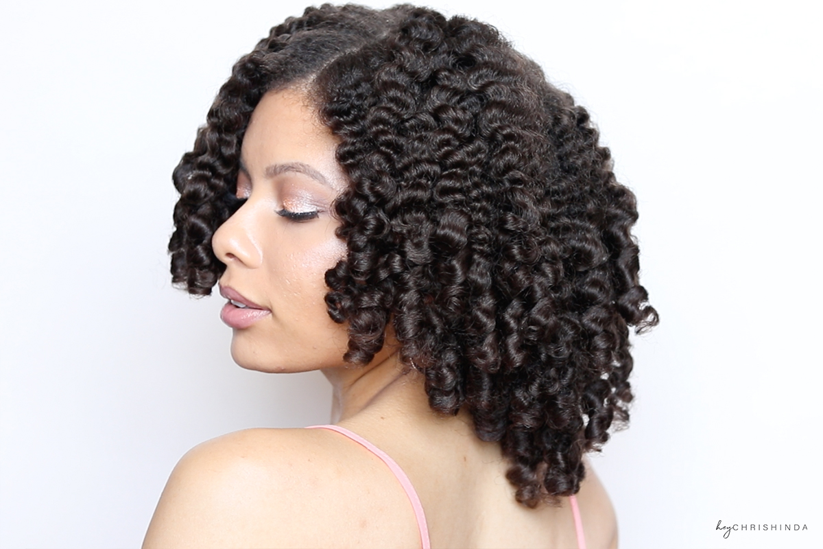 Perfectly defined braid out on natural hair