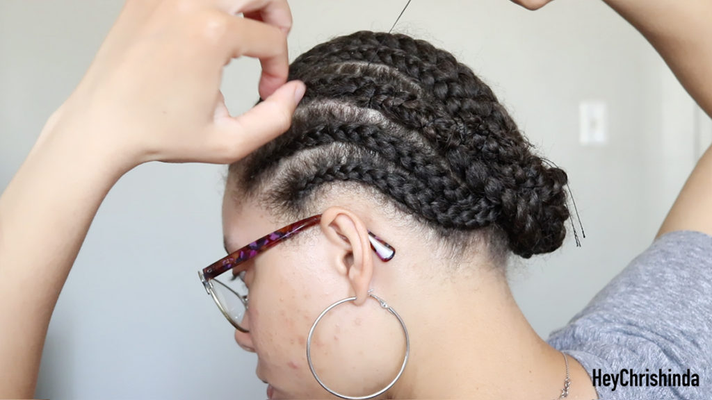 how to sew up long hair for crochet braids