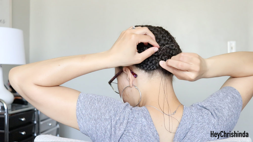 How to secure long hair hair for crochet braids