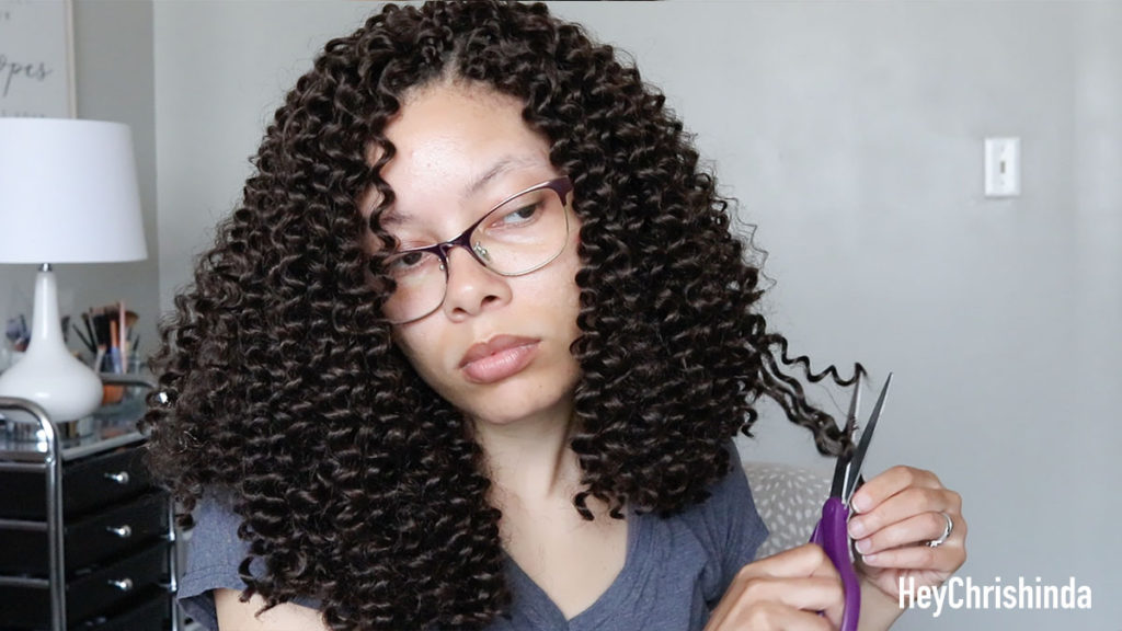 how to cut long crochet hair